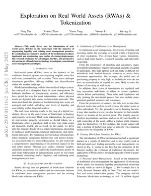 PDF Document Cover - Exploration on Real World Assets (RWAs) & Tokenization: Technical Analysis and Market Impact